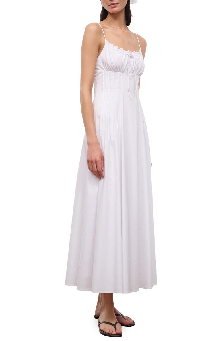 STAUD Margi Pintuck Sleeveless Maxi Dress, Alternate, color, White