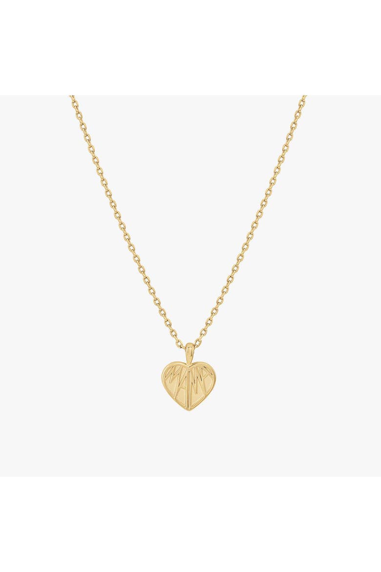 14k Gold Plated Mama Heart Necklace Gift Idea, Main, color, Gold