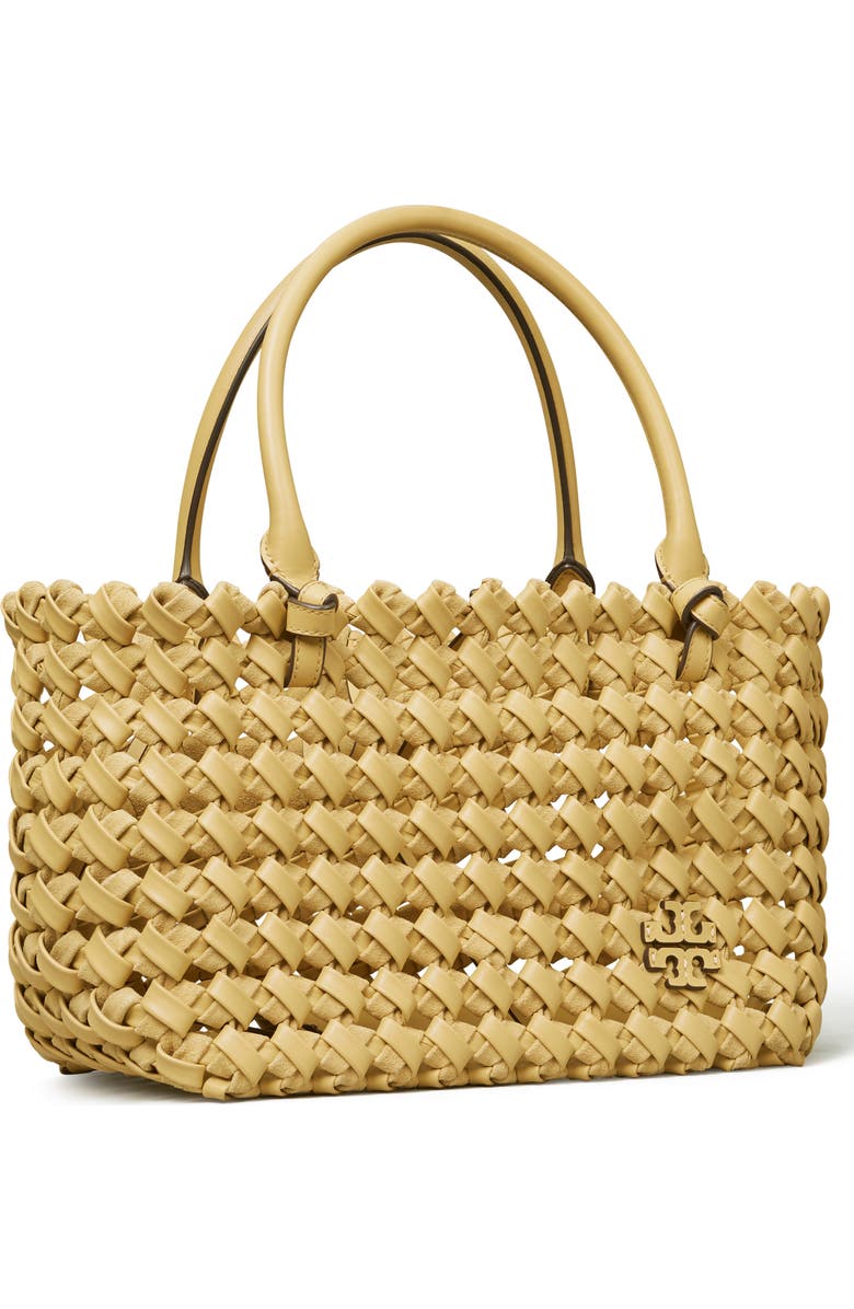 Tory Burch McGraw Woven Leather Satchel, Alternate, color,