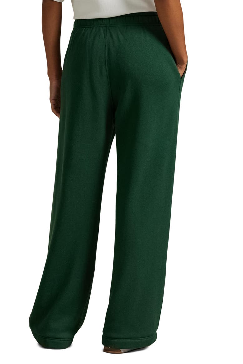 Wide Leg Cotton Blend Fleece Sweatpants, Alternate, color, NORTHWEST PINE