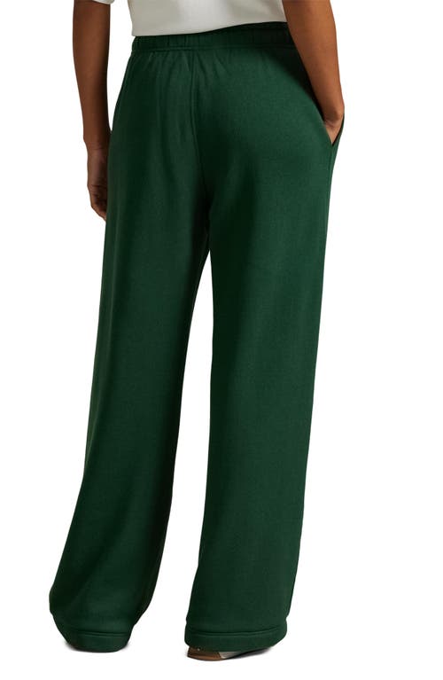 Polo Ralph Lauren Wide Leg Cotton Blend Fleece Sweatpants In Green