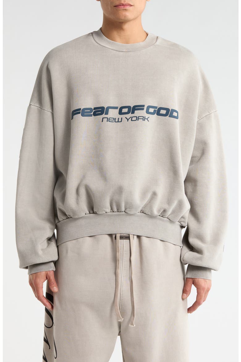 Logo Graphic Print Relaxed Sweatshirt, Main, color, SMOKE GREY