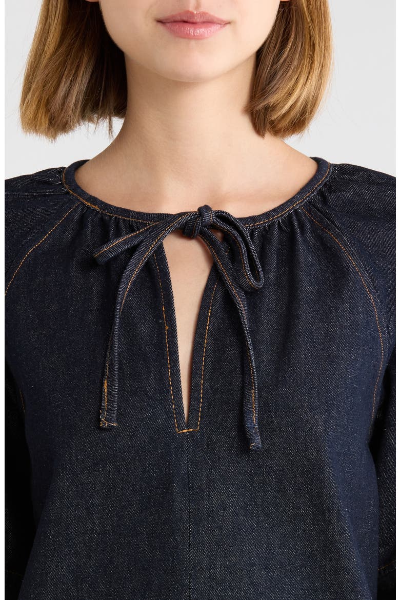 Sawyer Long Sleeve Denim Minidress, Alternate, color, DARK NAVY