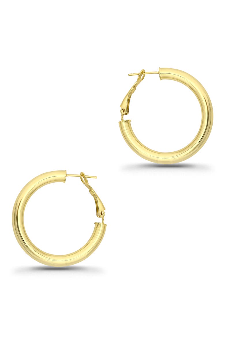 35mm Tube Hoop Earrings, Alternate, color, GOLD