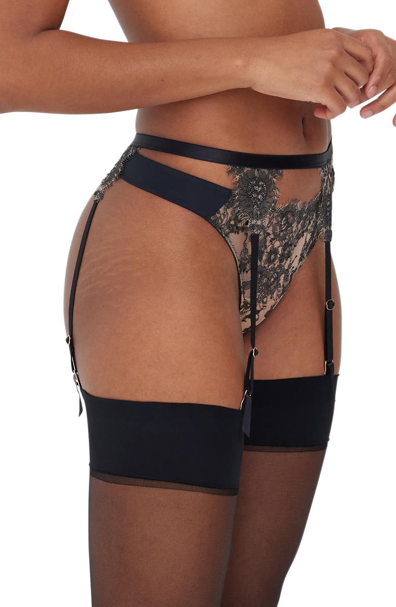 Skarlett Blue Entice Garter Belt, Alternate, color, Black/Nylon