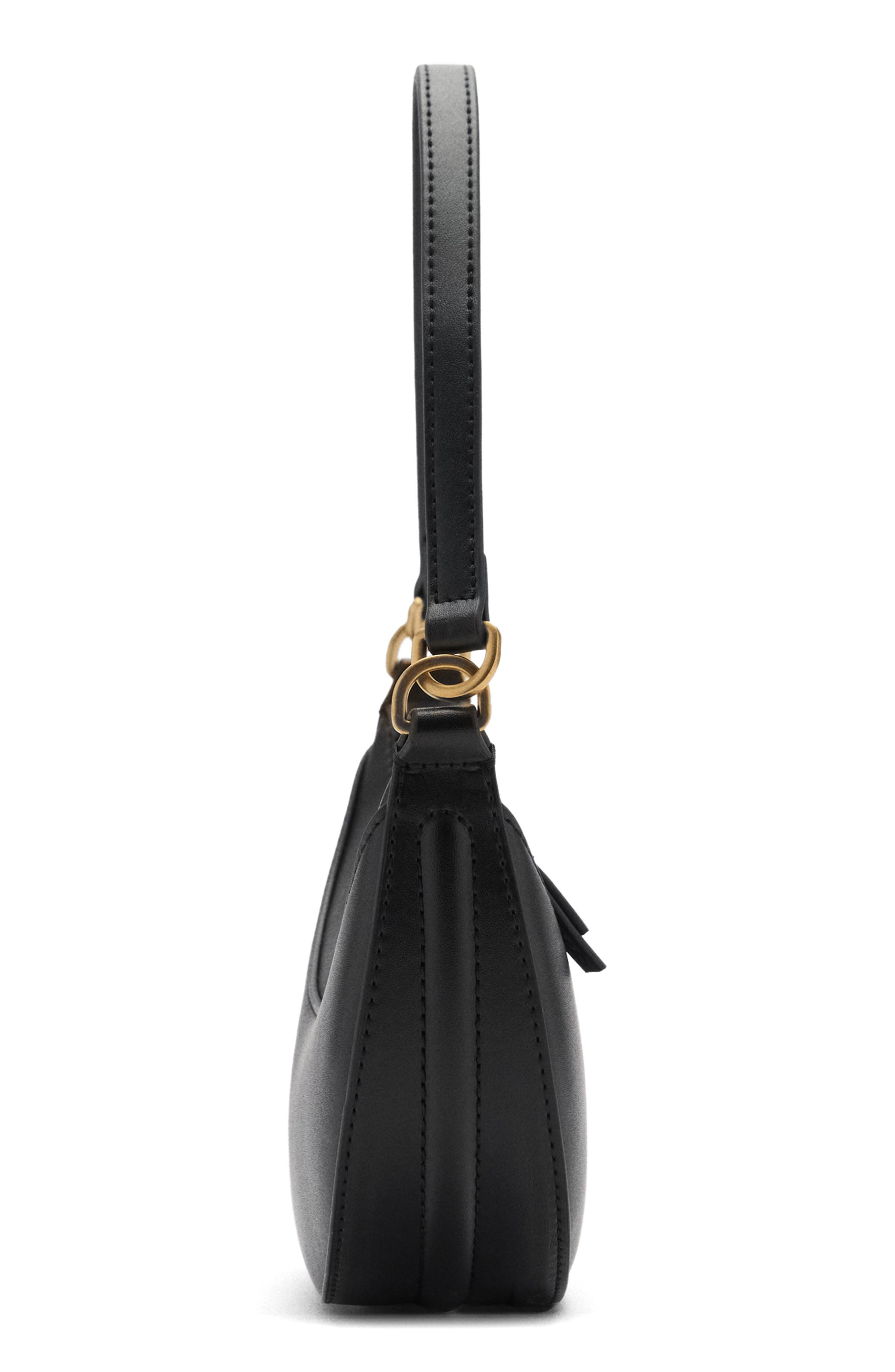 MANGO Oval Faux Leather Shoulder Bag, Alternate, color, 