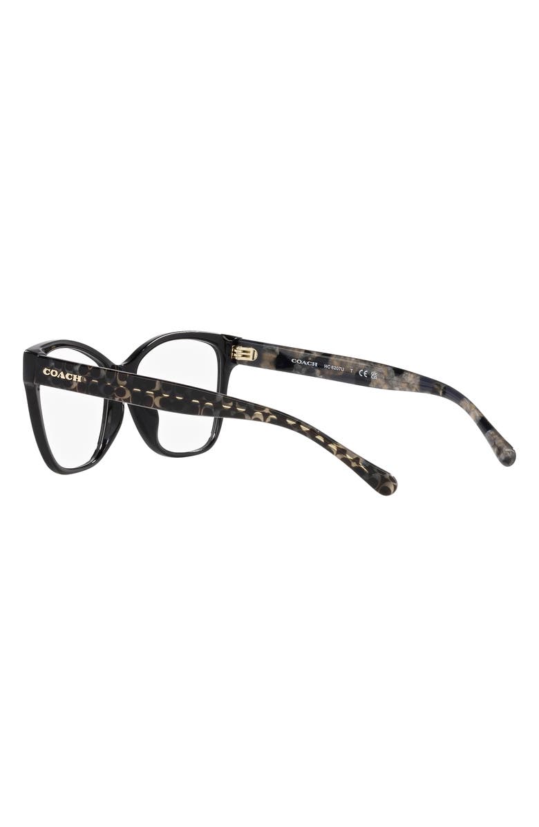 COACH 54mm Square Optical Glasses, Alternate, color, Black