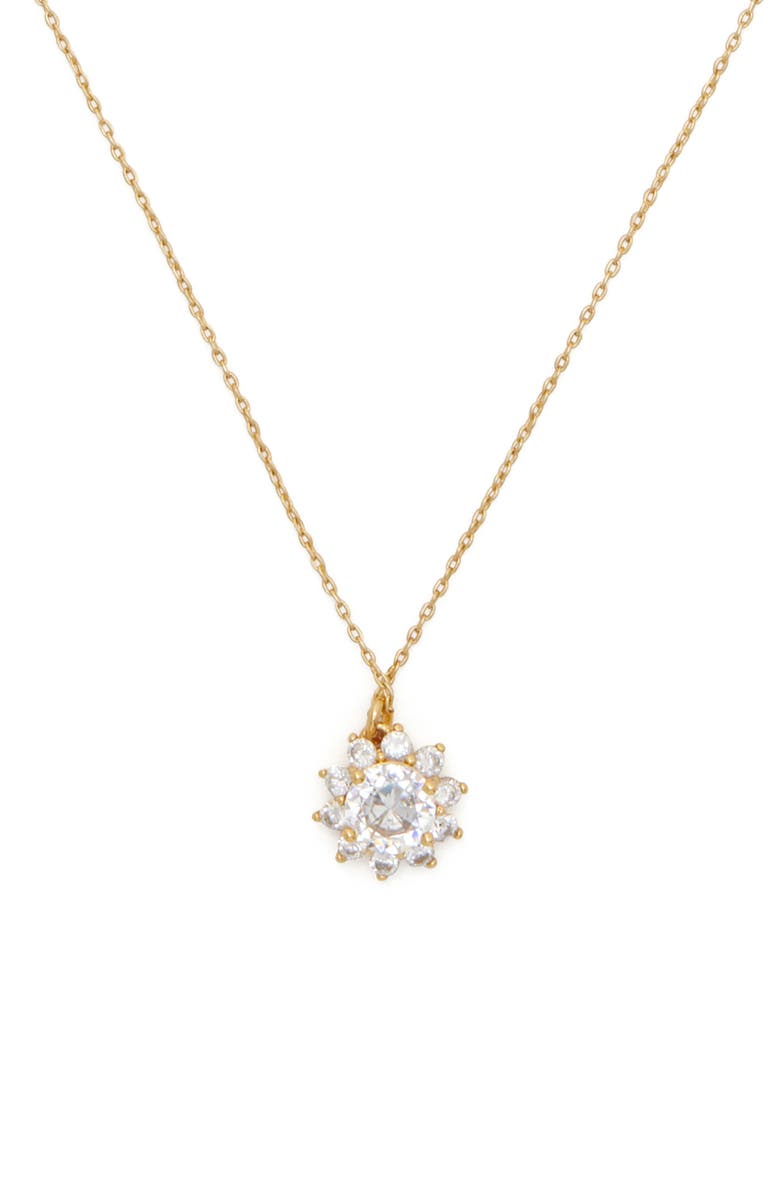 Kate Spade New York sunny crystal halo pendant necklace, Alternate, color,