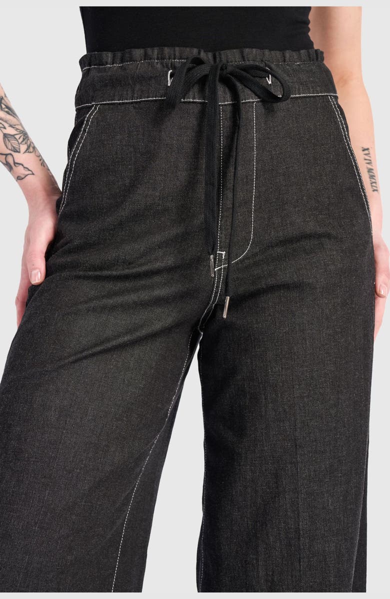 Alembika Washed Wide Leg Stretch Jeans, Alternate, color, Jet Denim