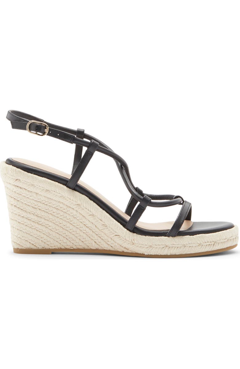 Stuart Weitzman Nilla Espadrille Platform Wedge Sandal, Alternate, color, Black