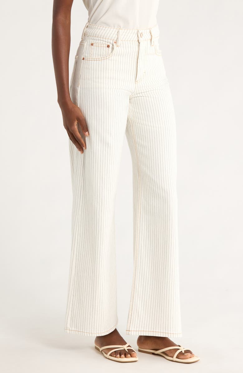 Marine Layer Charlie Pinstripe Wide Leg Jeans, Alternate, color, Ticking Stripe