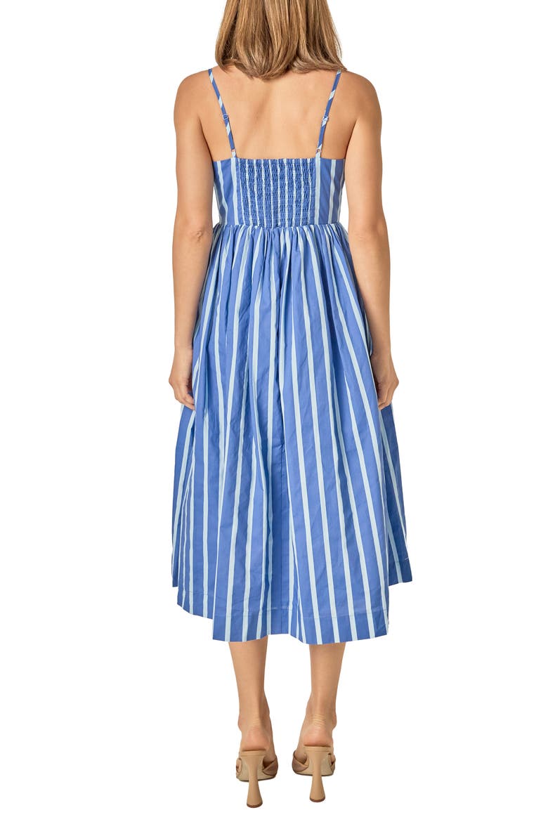 Marine Stripe Sleeveless Cotton Midi Dress, Alternate, color, BLUE STRIPES