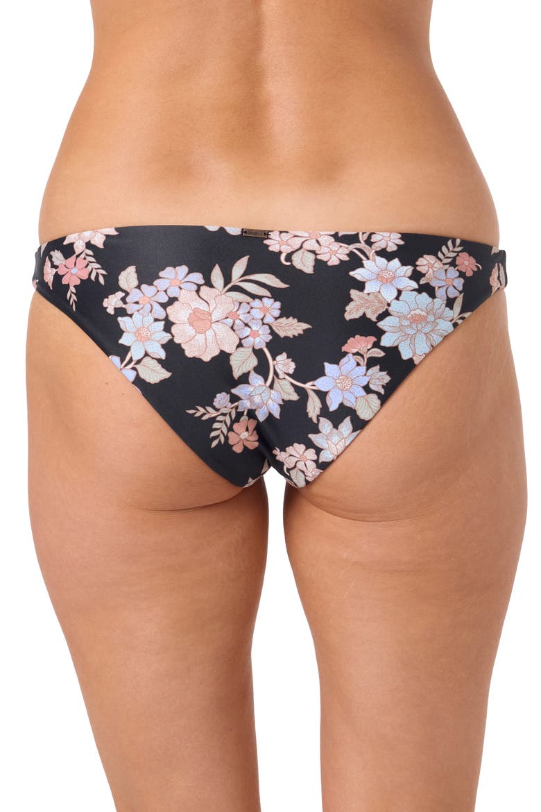 Bali Floral Rockley Bikini Bottoms, Alternate, color, BLACK