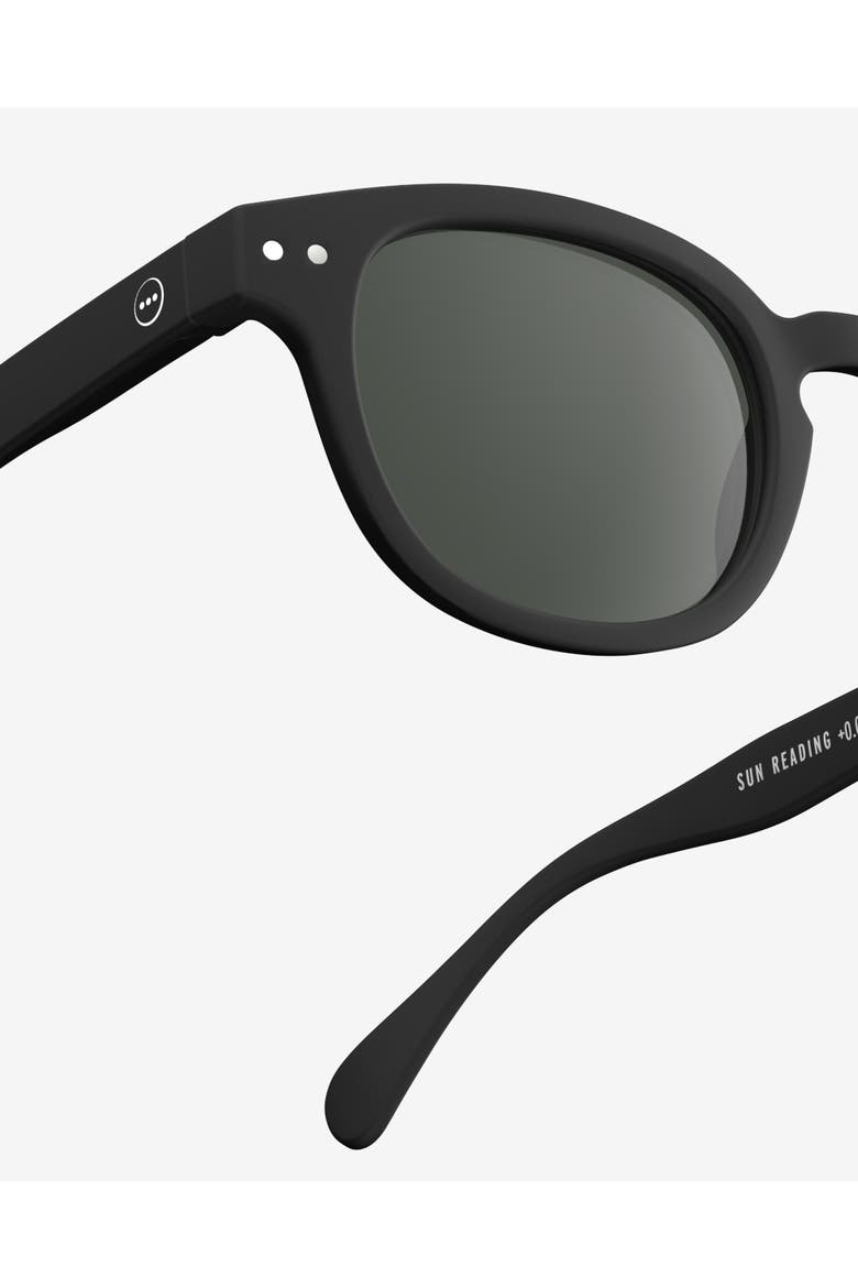 #C 49mm Square Reading Sunglasses, Alternate, color, Black