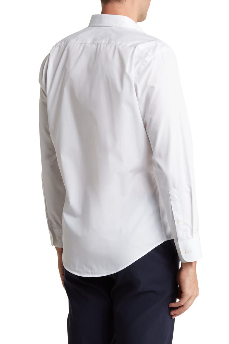 Trim Fit Button-Down Dress Shirt, Alternate, color, WHITE