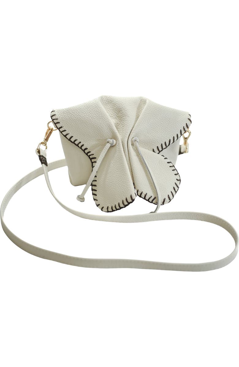 Carlos Falchi Mini Butterfly Leather Bag, Main, color, Winter White