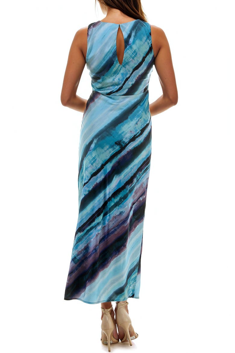 Stripe Sleeveless Midi Dress, Alternate, color, TURQUOISE MULTI PRINT