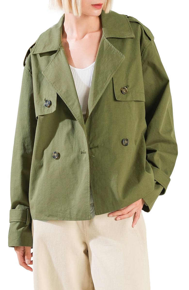 FREEMARKET Solid Cotton Jacket, Main, color, Olive