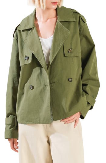 Freemarket Solid Cotton Jacket In Green