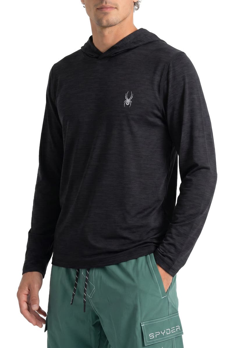 Spyder Core Heather Hooded Rashguard, Alternate, color, Black