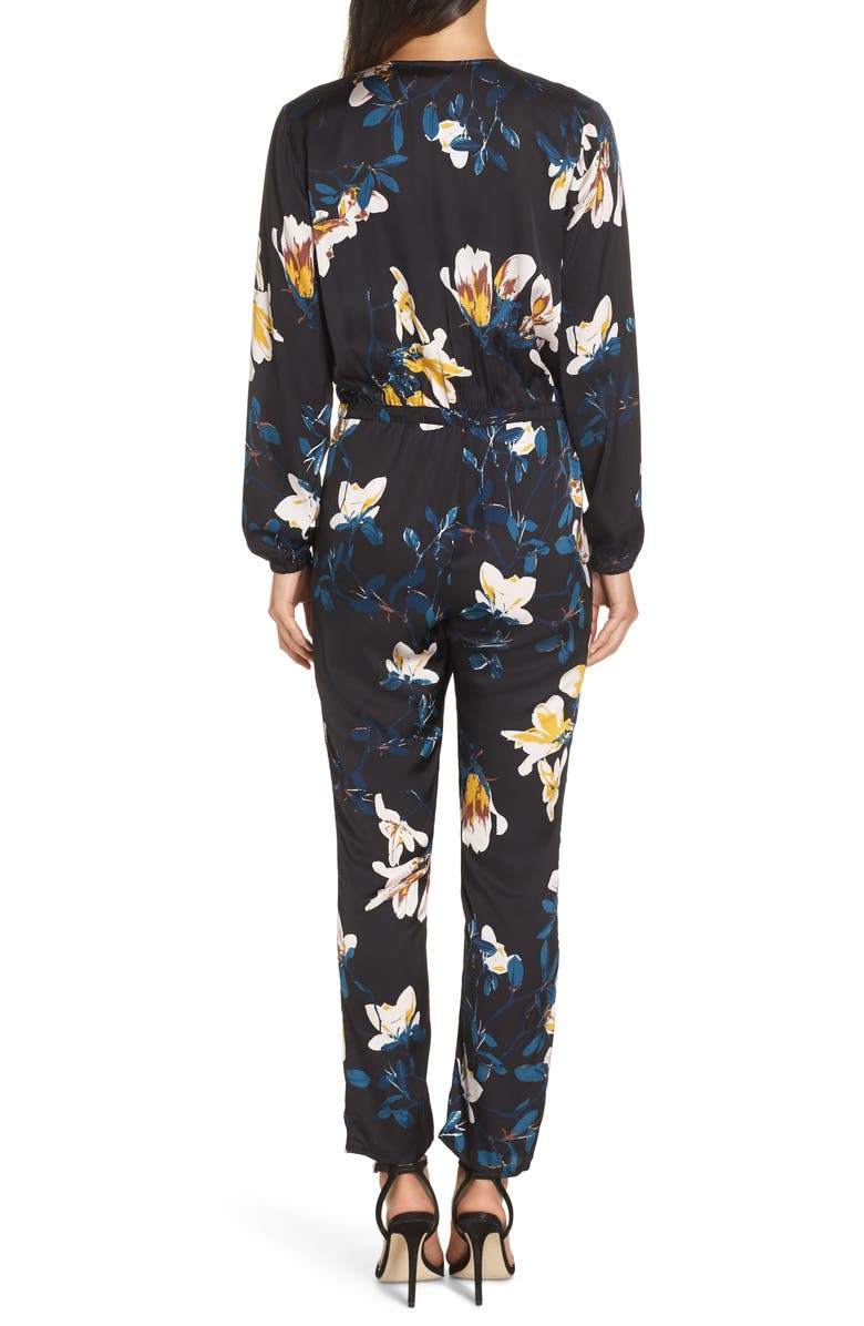 Knot Sisters Josie Floral Satin Jumpsuit, Alternate, color,