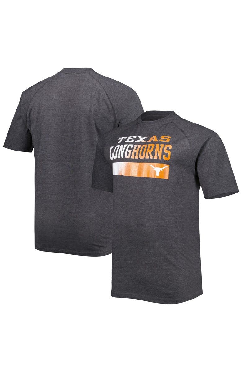 PROFILE Men's Charcoal Texas Longhorns Big & Tall Raglan T-Shirt, Main, color,