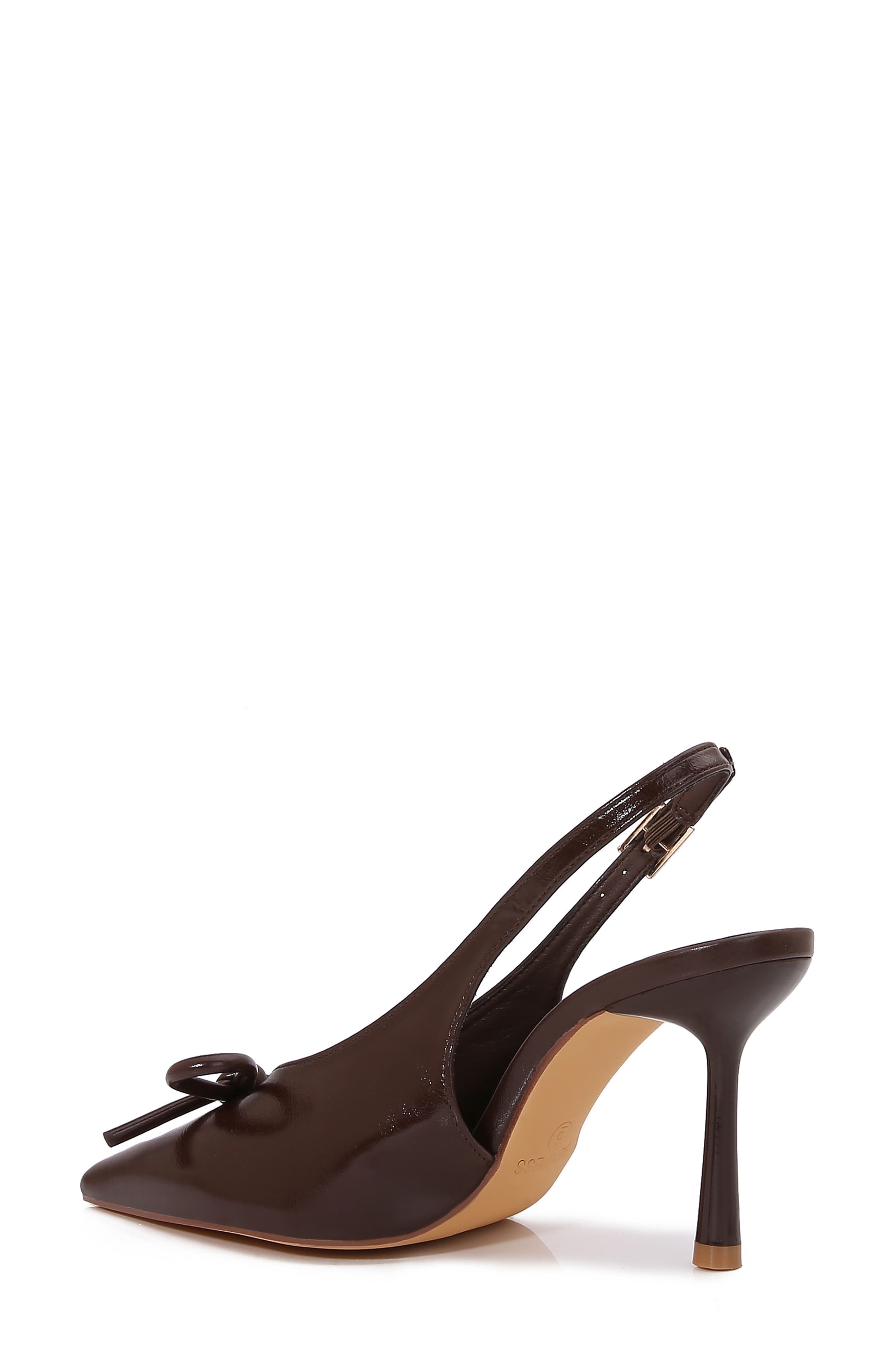 Edda Pointed Toe Slingback Pump, Alternate, color, BROWN