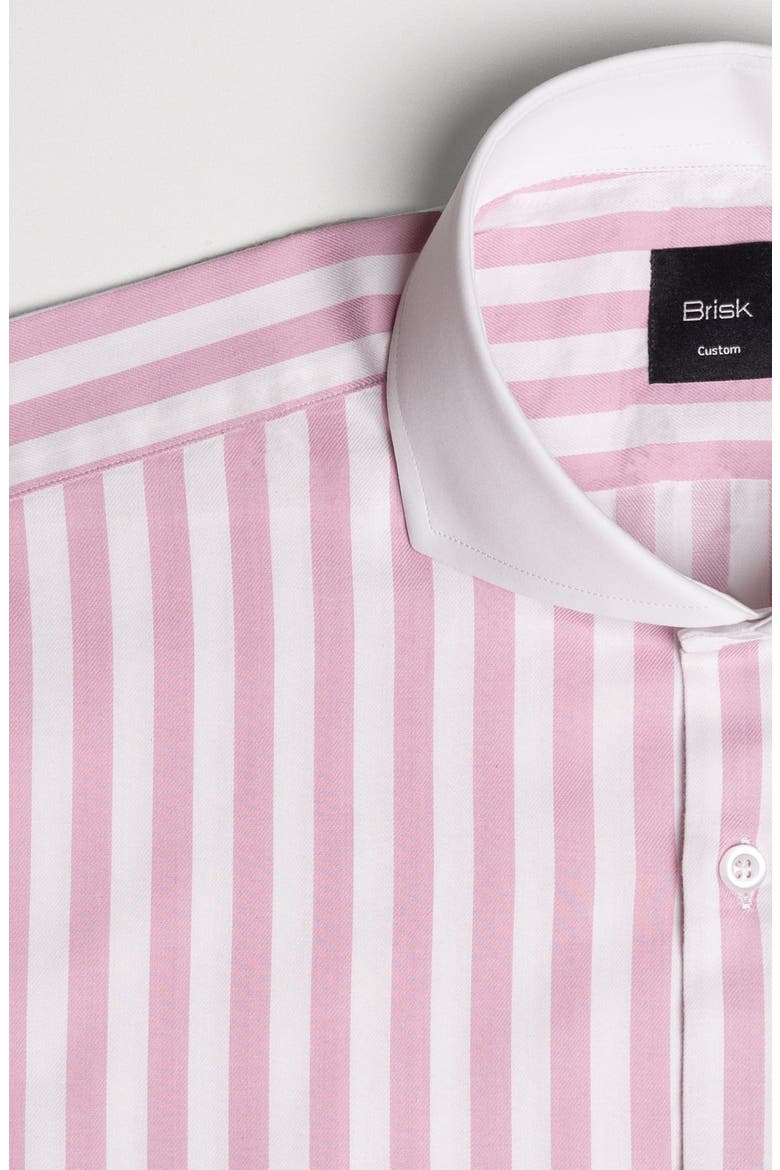 Bold Twill Stripes Pima Cotton Shirt, Alternate, color, Pink Bold Twill Stripes