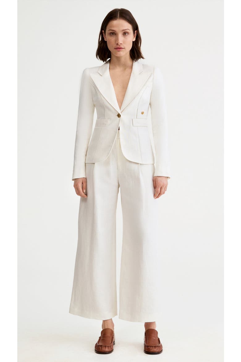 Linen Classic Duchess Blazer, Alternate, color, White Linen