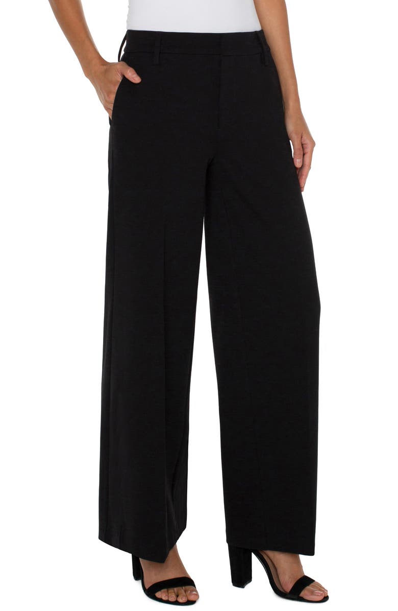Liverpool Los Angeles Kelsey Wide Leg Knit Trousers, Alternate, color, Black