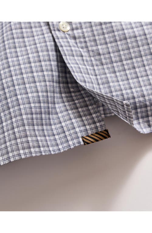 Billy Reid Hutcheson Micro Shadow Plaid Button-up Shirt In Carbon Blue/multi