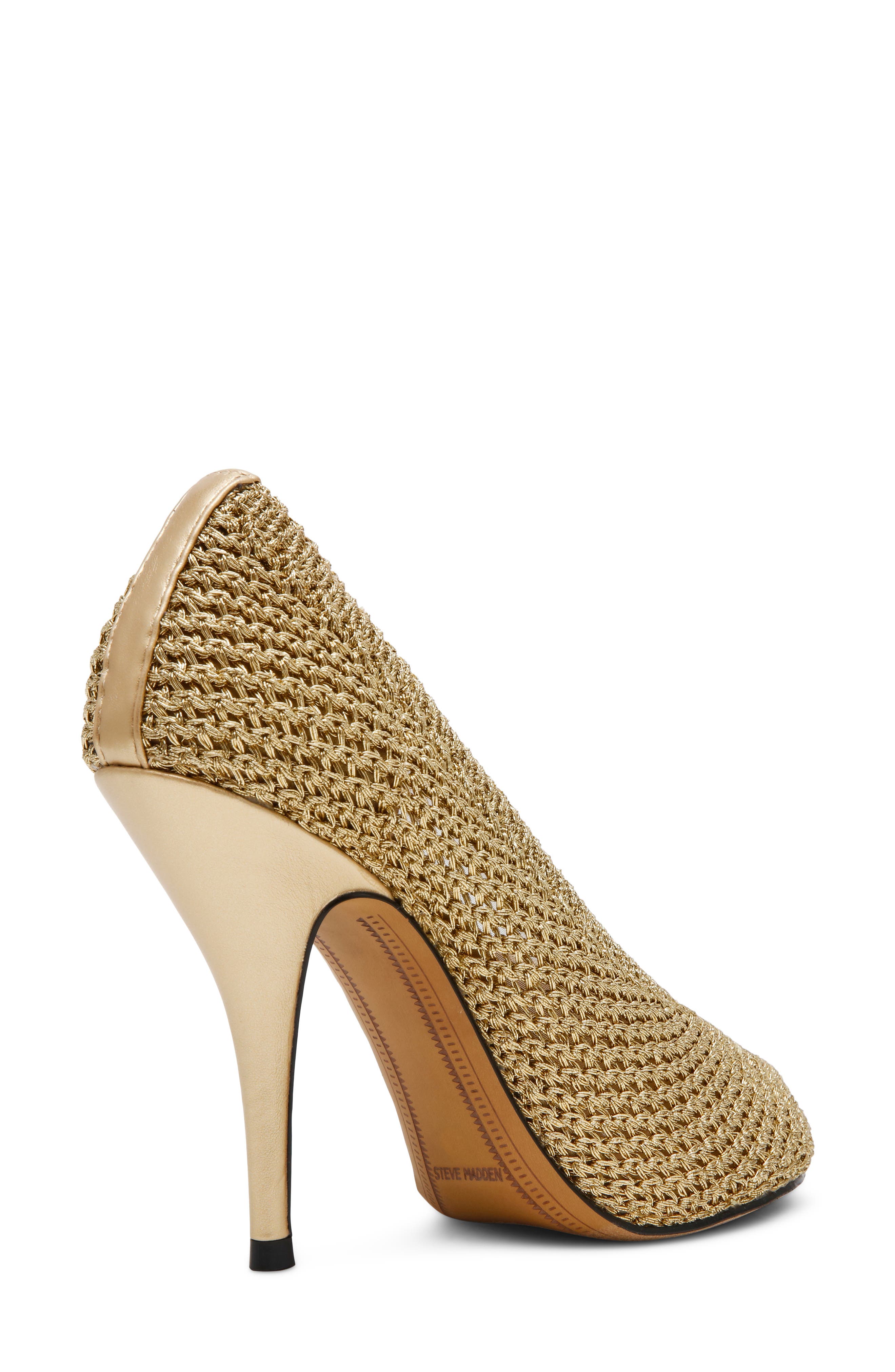 Juliette Crochet Pointed Toe Pump, Alternate, color, CHAMPAGNE