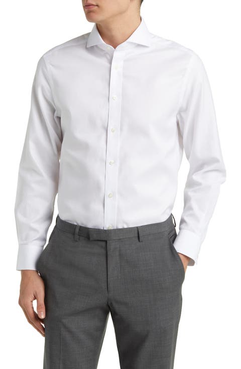 Non-Iron Twill Extreme Cutaway Slim Fit Single Cuff