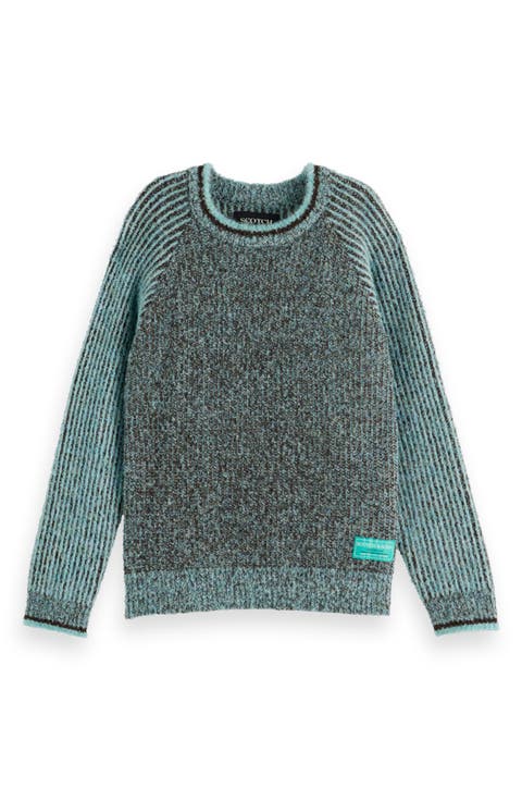 Kids' Relaxed Fit Colorblock Sweater (Big Kid)