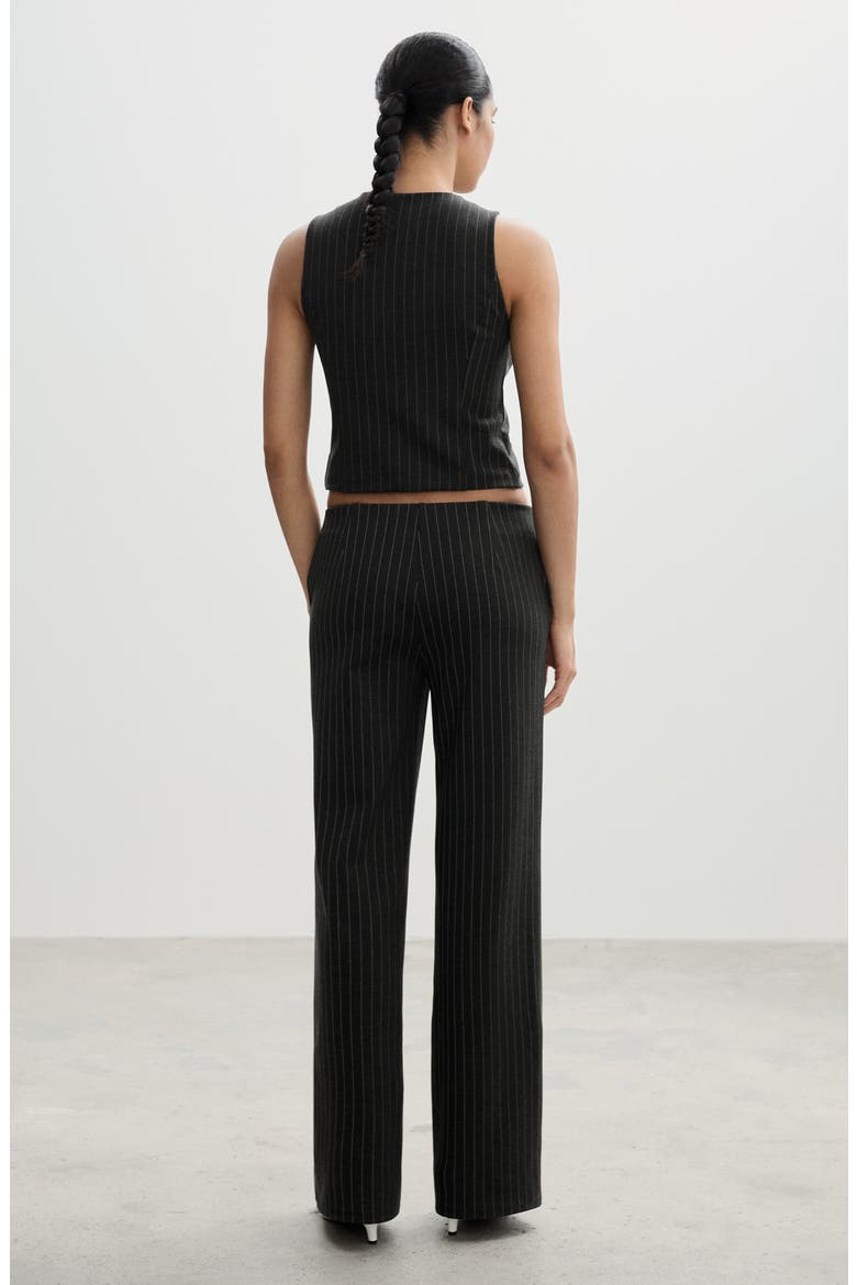 Rome Pinstripe Straight Leg Pants, Alternate, color, GREY