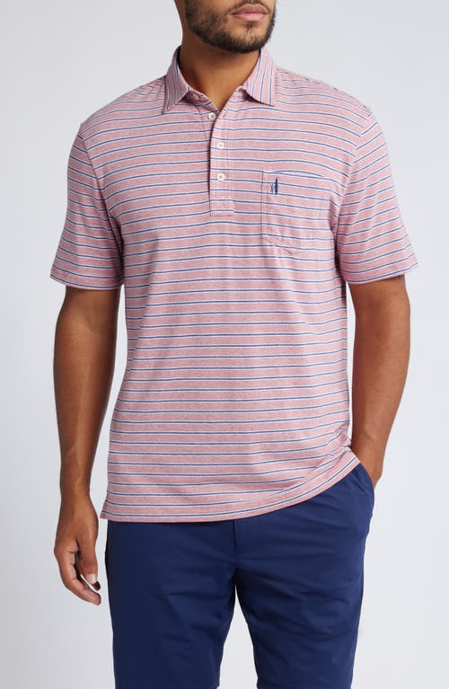 johnnie-O Matthis Stripe Pocket Polo in Samba 