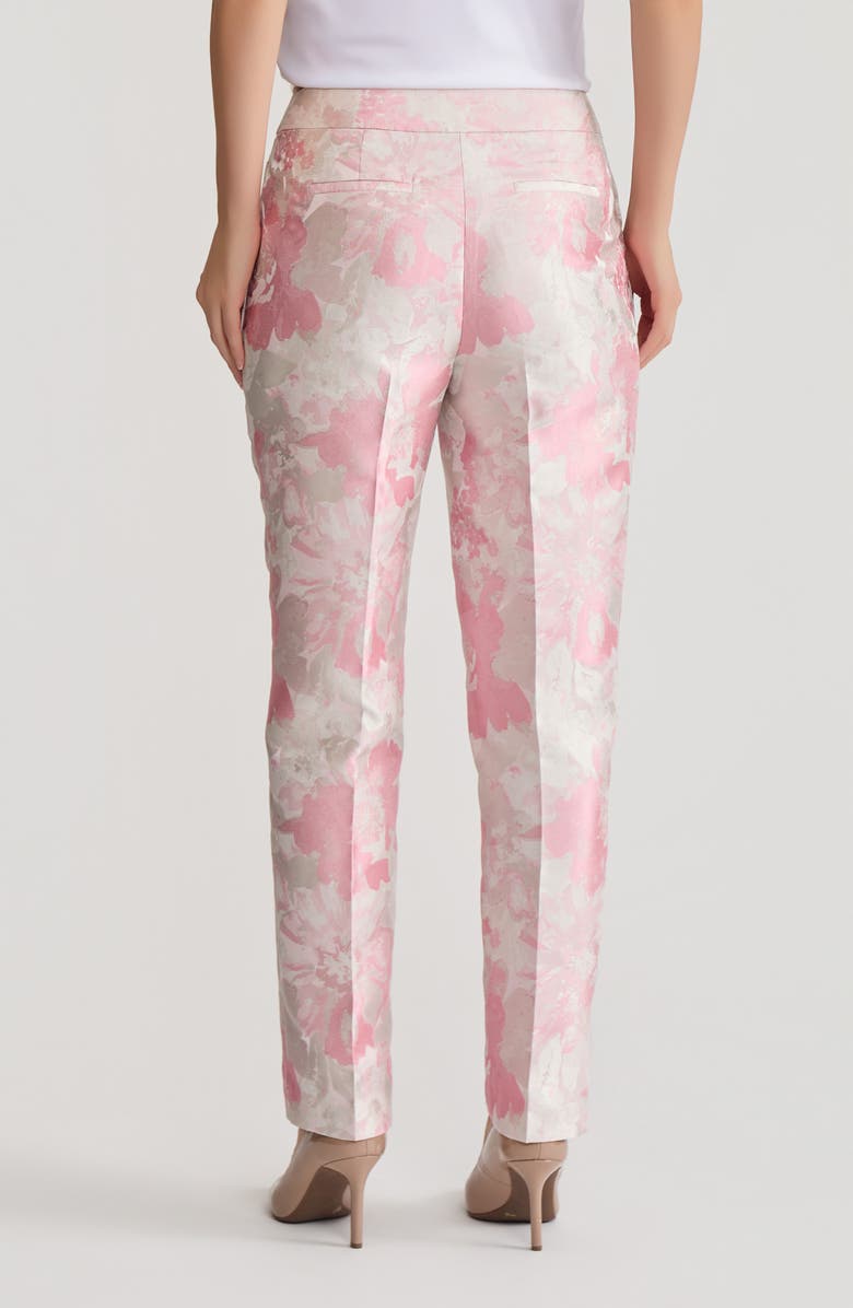 KASPER Flat Front Slim Pants, Alternate, color, Tutu Pink Multi