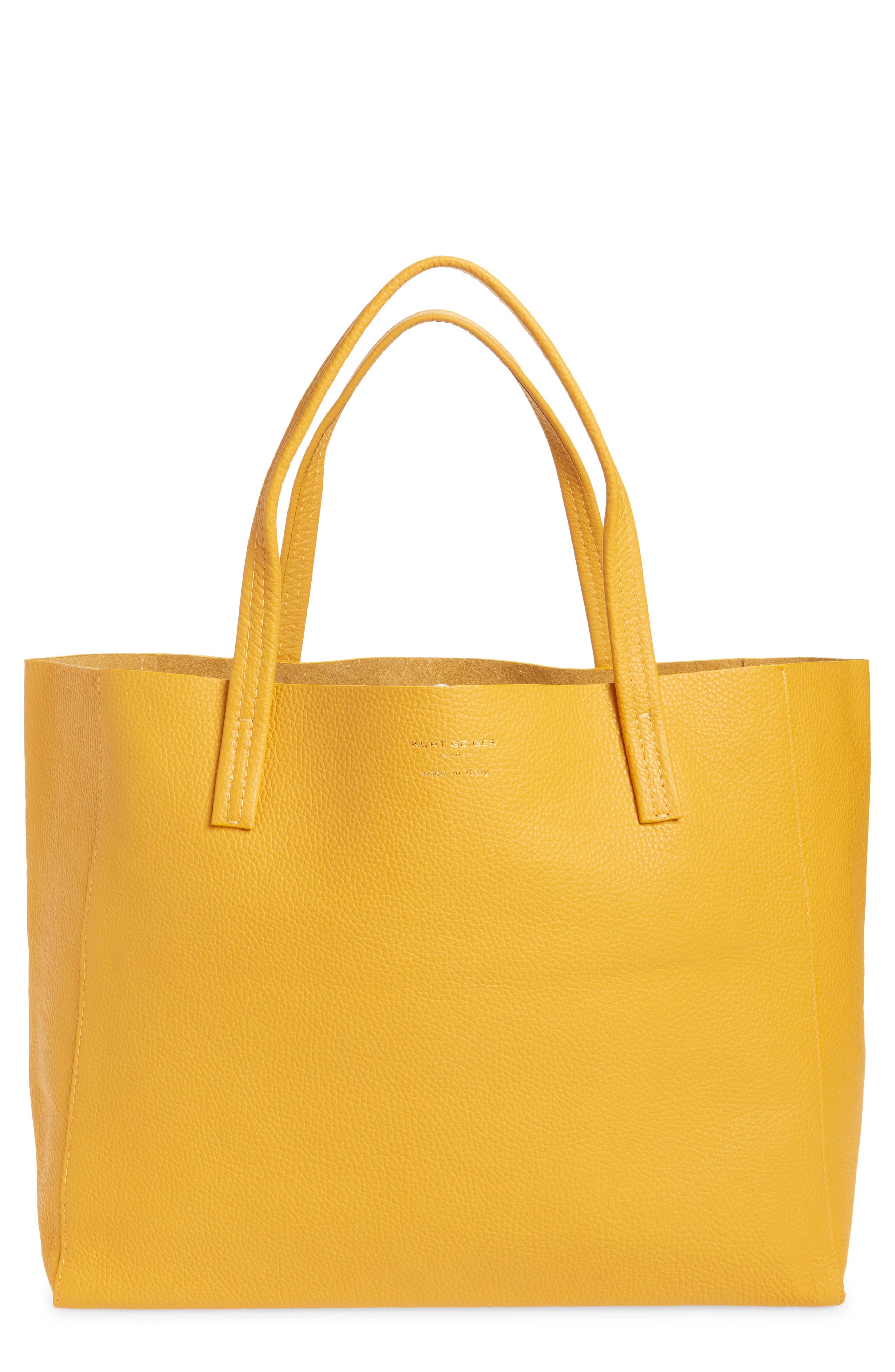 Violet Horizontal Leather Tote, Main, color, MUSTARD