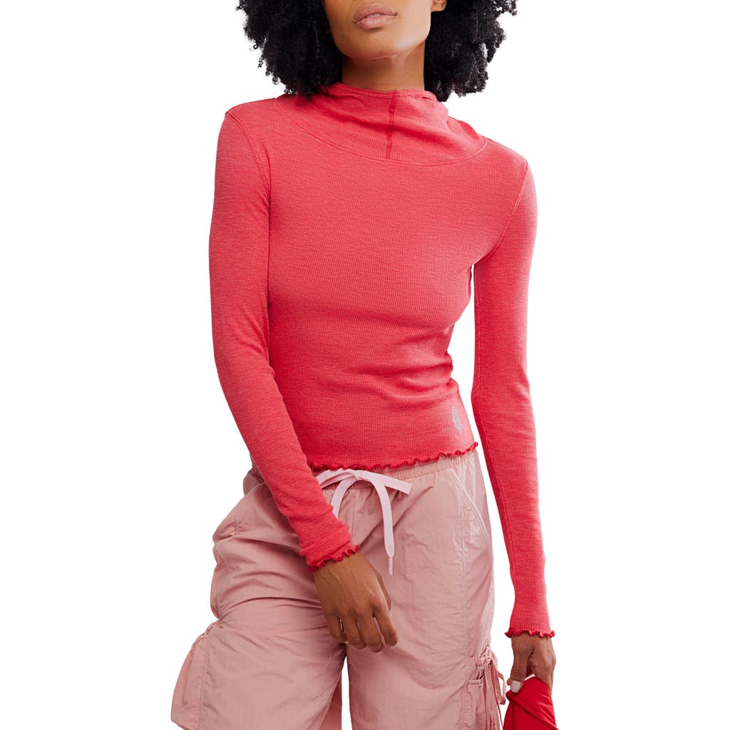 Free People Breathe Easy Cotton Blend Hoodie In Red