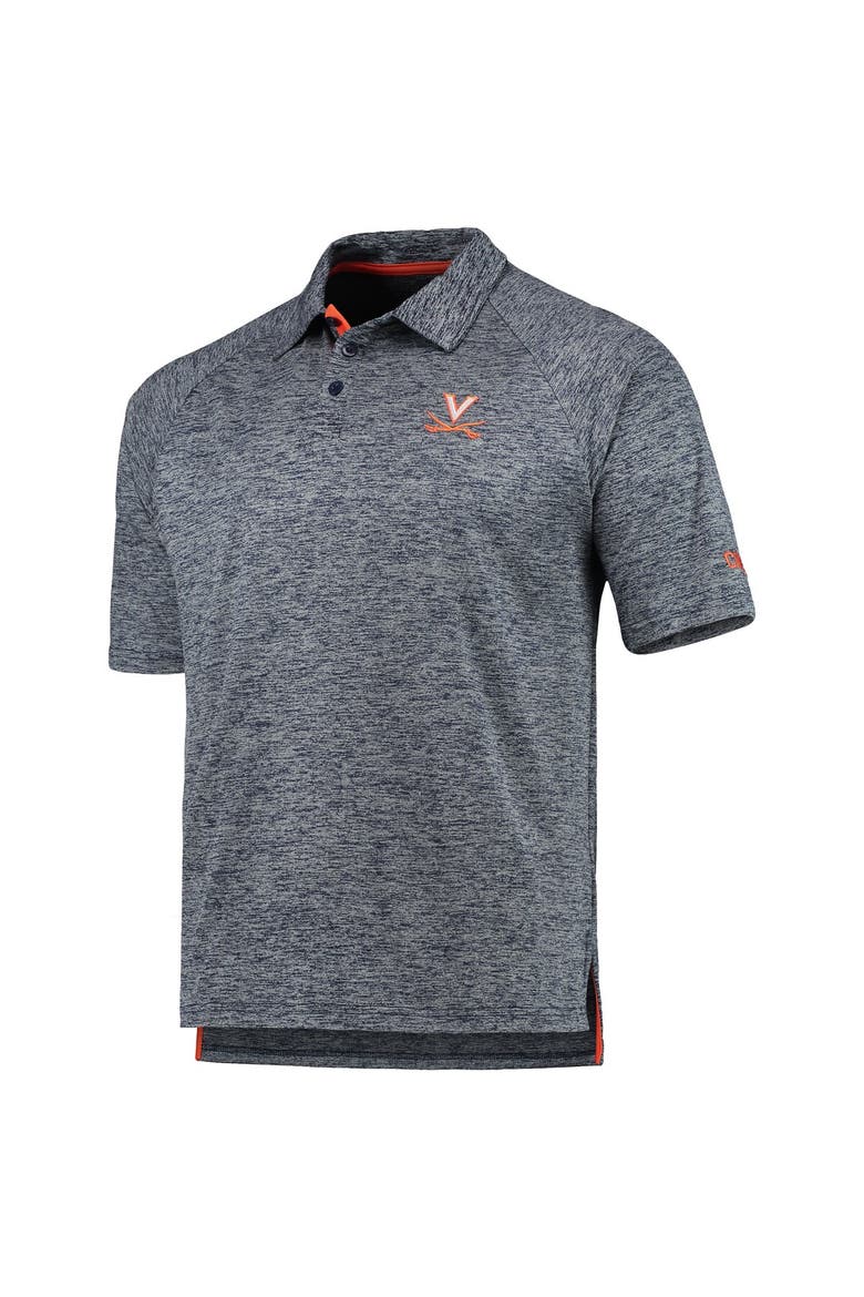 Men's Colosseum Heathered Navy Virginia Cavaliers Down Swing Raglan Team Polo, Alternate, color, Heather Navy