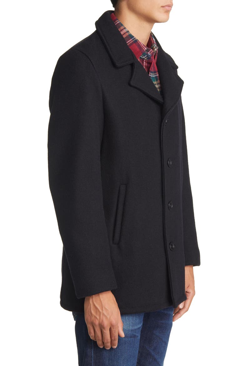 Wool Blend Car Coat, Alternate, color, NAVY