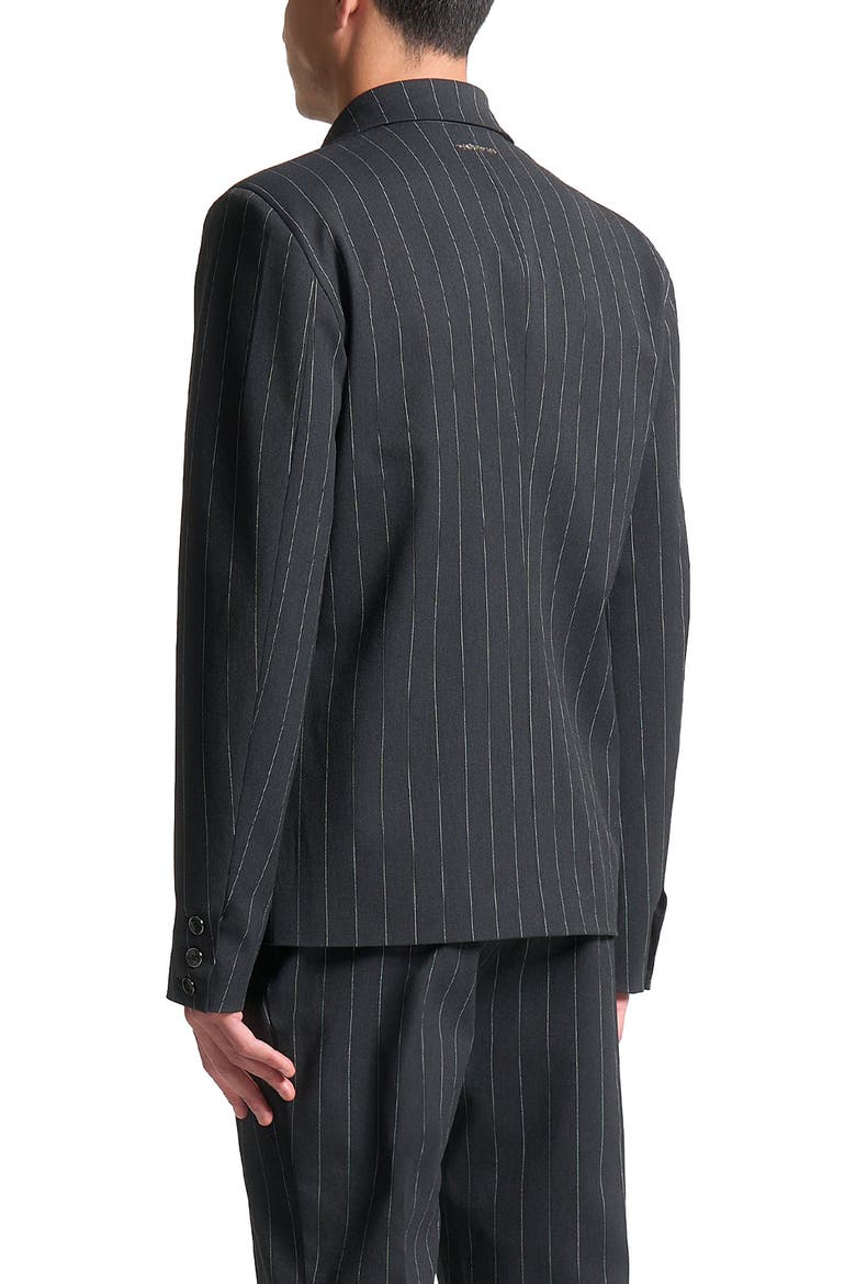 Gaston Double Breasted Pinstripe Suit Jacket, Alternate, color, Grey