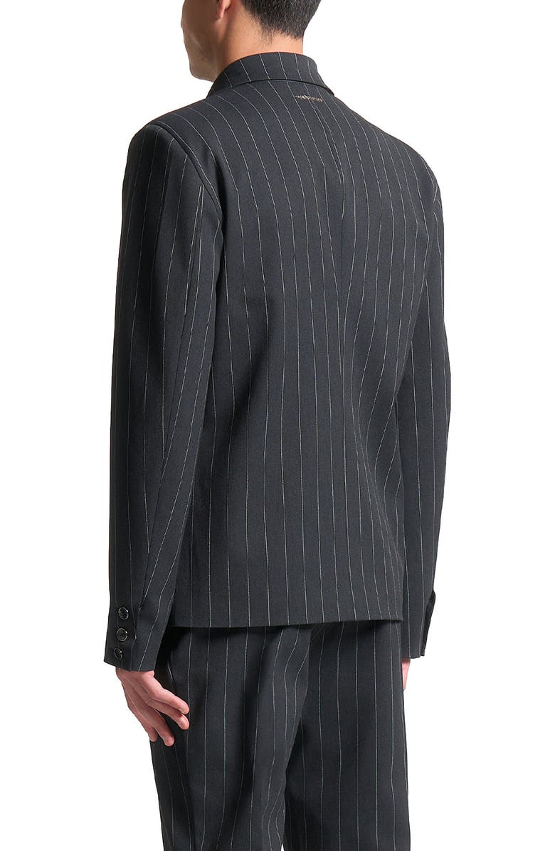 Manière De Voir Gaston Double Breasted Pinstripe Suit Jacket, Alternate, color, Grey