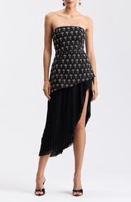 Avec Les Filles Sleeveless Asymmetric Hem Cocktail Dress