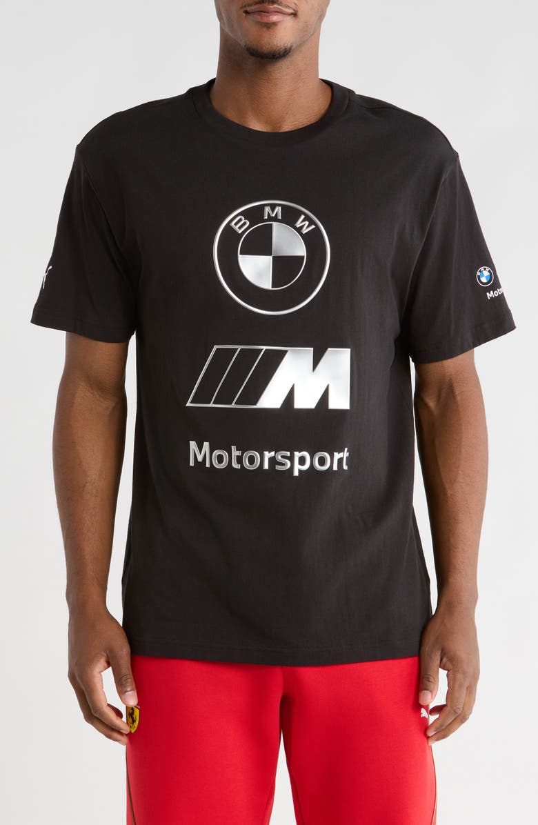 PUMA x BMW M Motorsport Stacked Lux Logo Graphic T-Shirt, Main, color, Puma Black