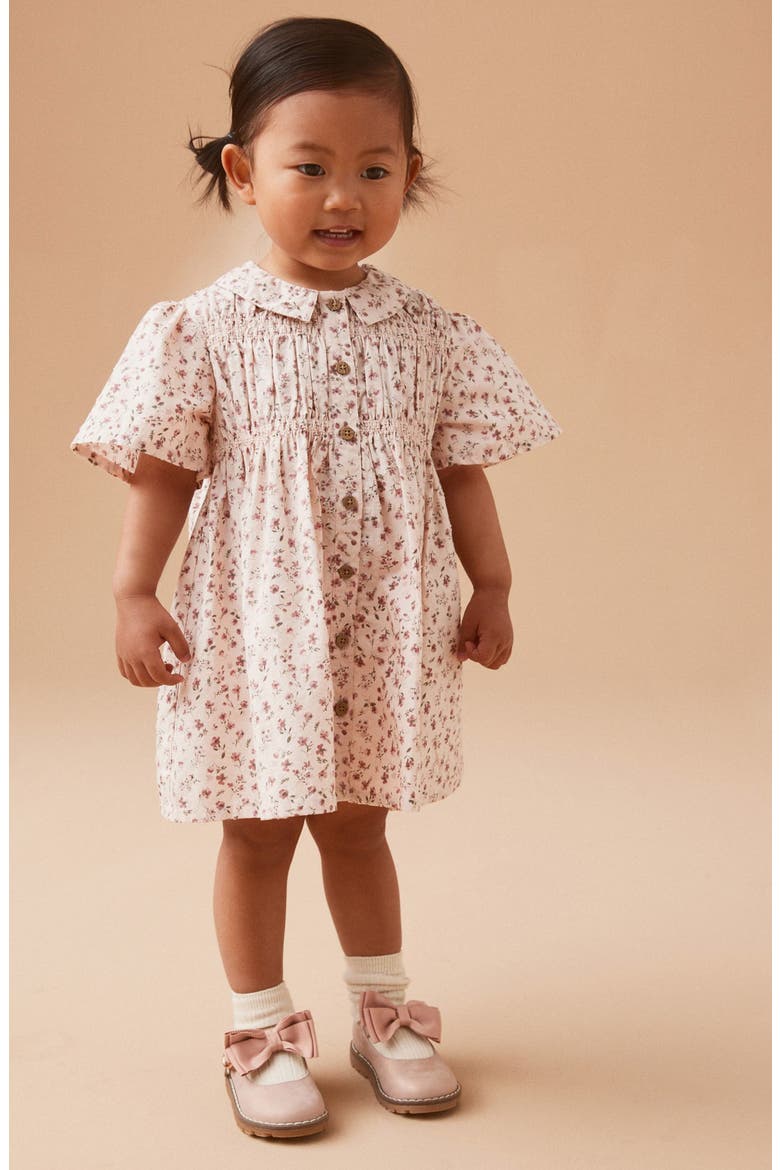 Kids' Floral Cotton Shirtdress, Alternate, color, PINK