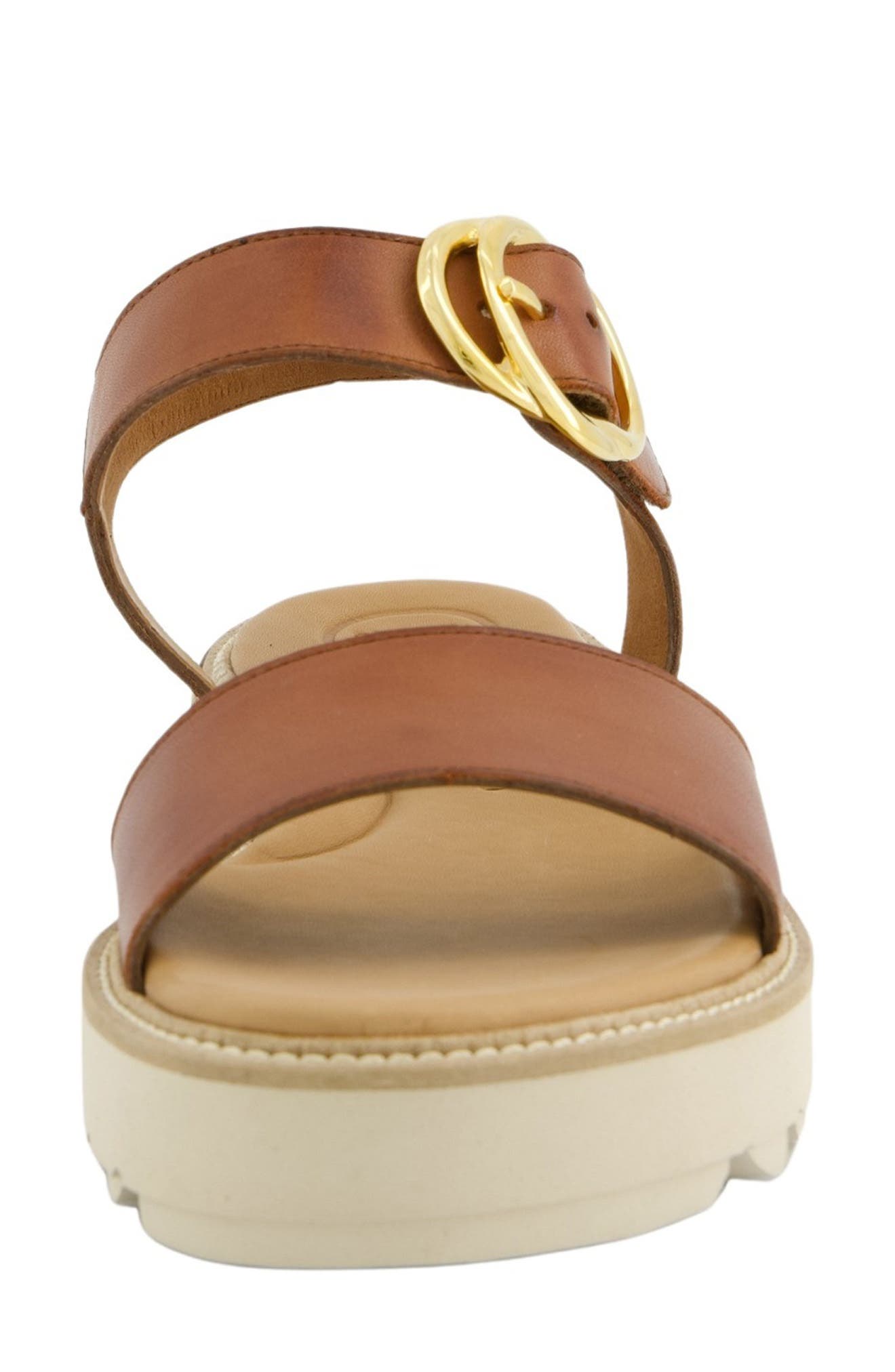 Darcy Ankle Strap Platform Sandal, Alternate, color, COGNAC LEATHER