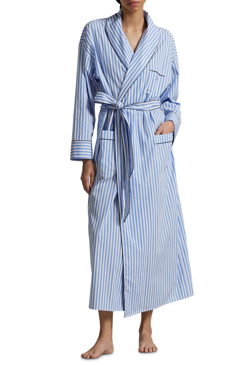 polo ralph lauren striped silk-blend dress Women's Piper Evening sweeping billowing silhouette of the Piper evening dress Polo Ralph Lauren Women's Striped