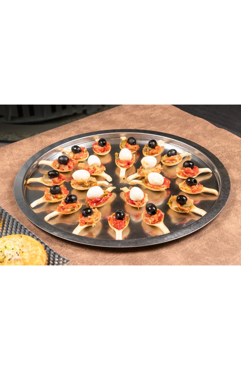 Mepra Giotto Round Serving Tray, Alternate, color, Silver