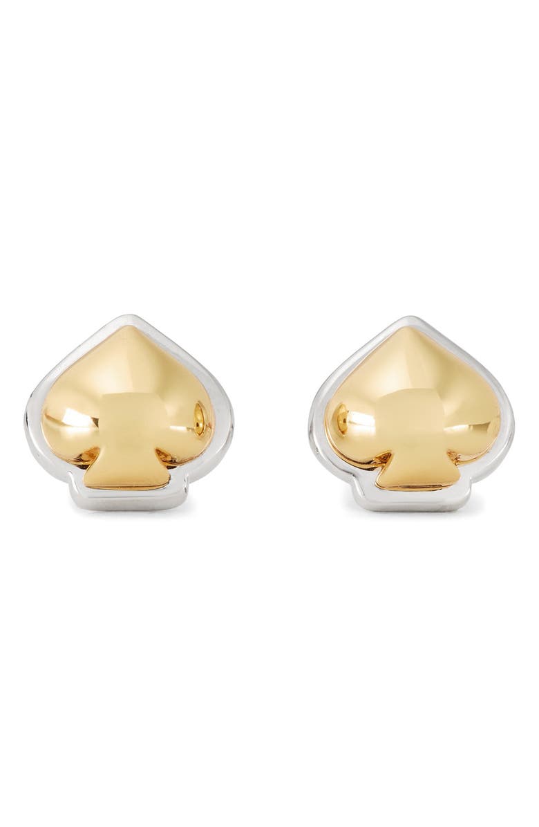 Kate Spade New York mini spade stud earrings, Main, color, Gold/ Silver